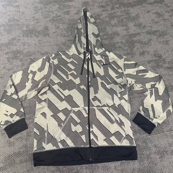 Nike Other - Nike Mens Therma-FIT Full Zip Hoodie Geometric Print Grey Black 575081-063 L
